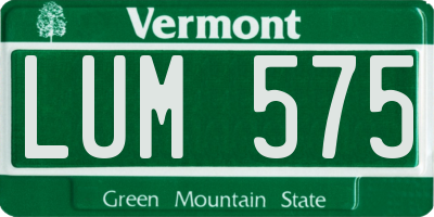 VT license plate LUM575