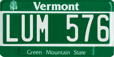 VT license plate LUM576