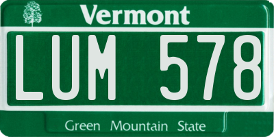 VT license plate LUM578