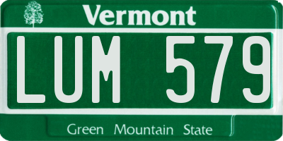 VT license plate LUM579