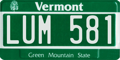 VT license plate LUM581