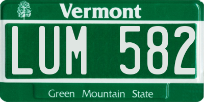 VT license plate LUM582