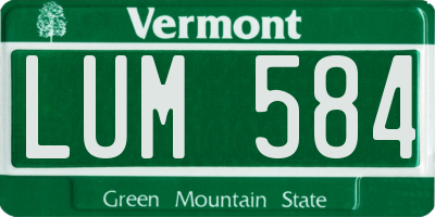 VT license plate LUM584