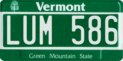 VT license plate LUM586