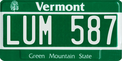 VT license plate LUM587
