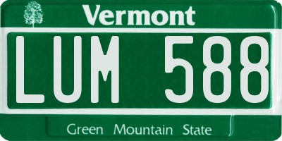 VT license plate LUM588