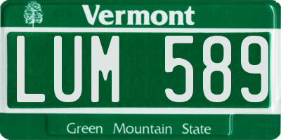 VT license plate LUM589