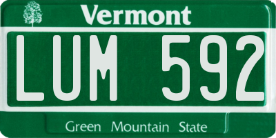 VT license plate LUM592