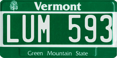 VT license plate LUM593
