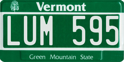 VT license plate LUM595