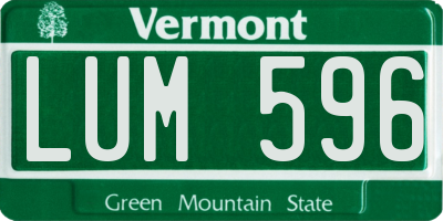 VT license plate LUM596