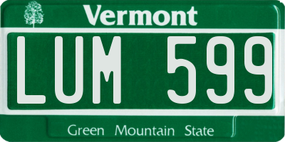 VT license plate LUM599