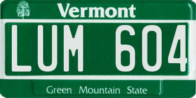 VT license plate LUM604