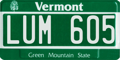 VT license plate LUM605