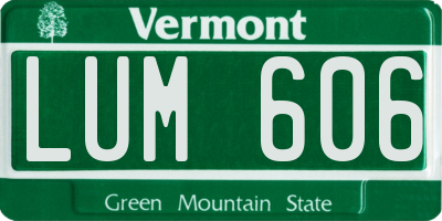 VT license plate LUM606