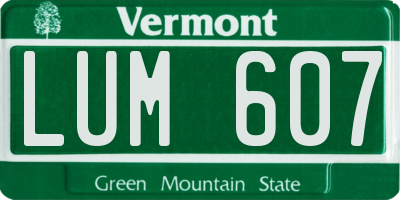 VT license plate LUM607