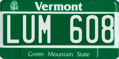 VT license plate LUM608