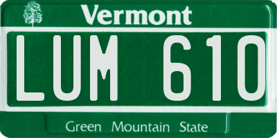 VT license plate LUM610