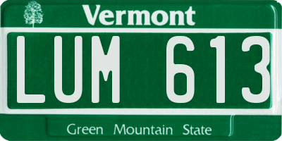 VT license plate LUM613