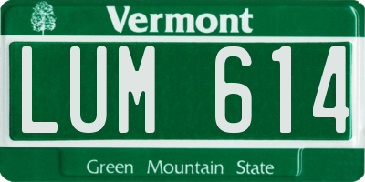 VT license plate LUM614