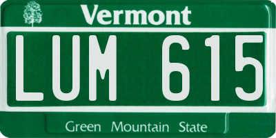 VT license plate LUM615