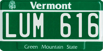 VT license plate LUM616