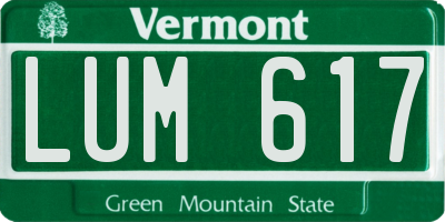 VT license plate LUM617