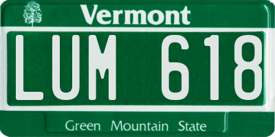 VT license plate LUM618