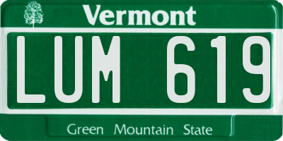 VT license plate LUM619
