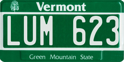 VT license plate LUM623
