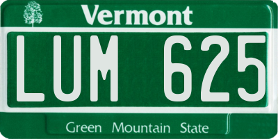 VT license plate LUM625