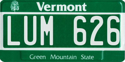 VT license plate LUM626