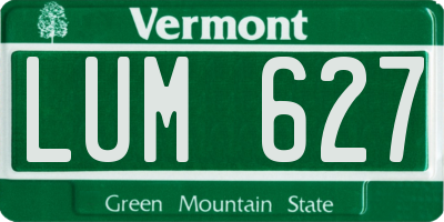VT license plate LUM627
