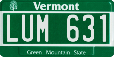 VT license plate LUM631