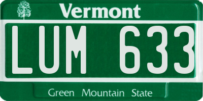 VT license plate LUM633