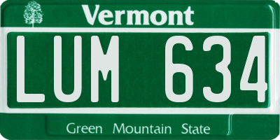 VT license plate LUM634