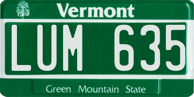 VT license plate LUM635