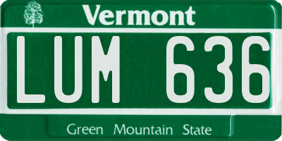 VT license plate LUM636
