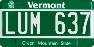 VT license plate LUM637