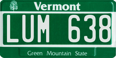 VT license plate LUM638