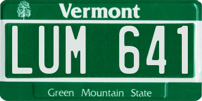 VT license plate LUM641