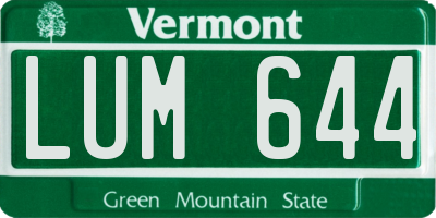 VT license plate LUM644