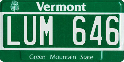 VT license plate LUM646