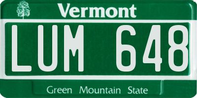 VT license plate LUM648