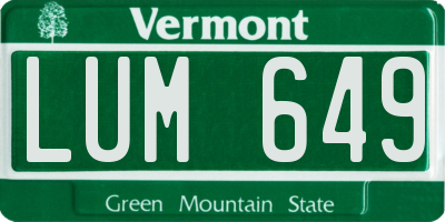 VT license plate LUM649