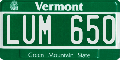 VT license plate LUM650