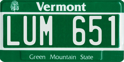 VT license plate LUM651