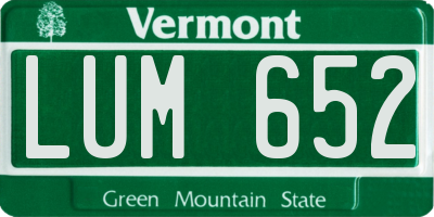 VT license plate LUM652