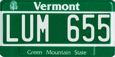 VT license plate LUM655