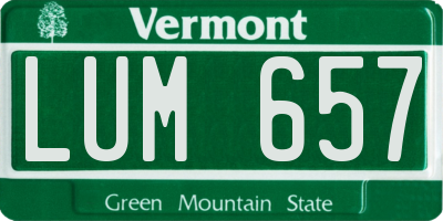VT license plate LUM657